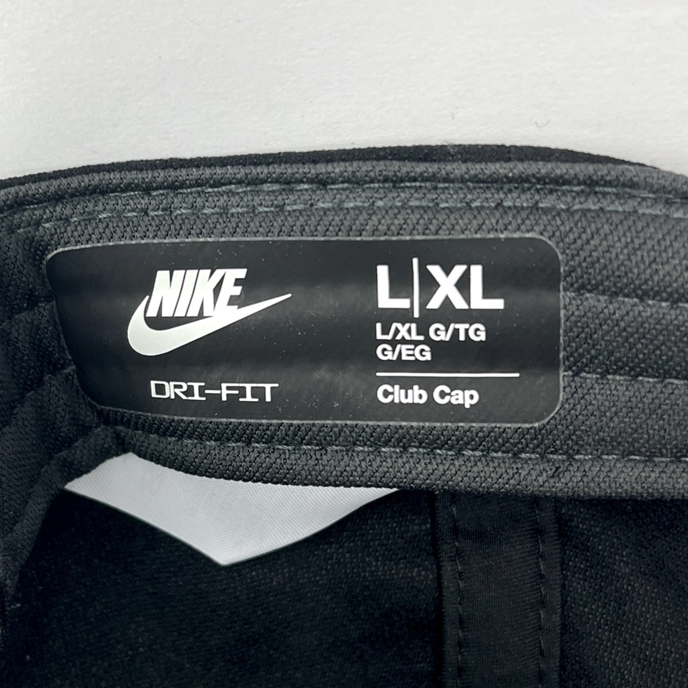 NIKE HAT/CAP UNISEX, JET BLACK, UNISEX, ADJ STRAP, WHITE LOGO EMBROIDERED UNISEX - Picture 10 of 15